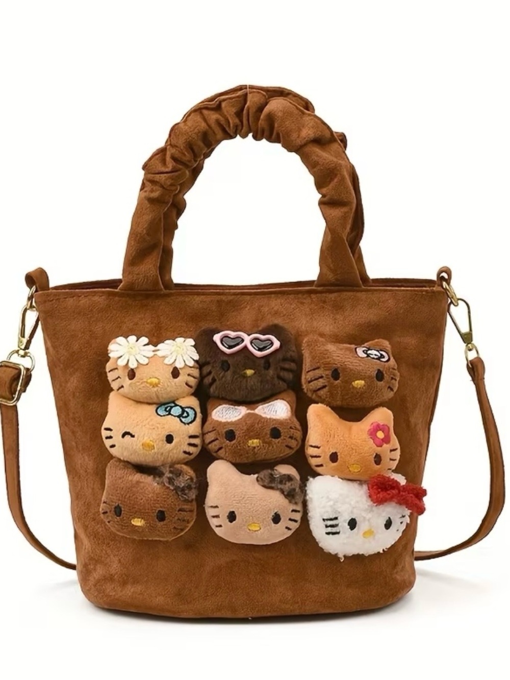 Hello kitty  Plush Character Tote Bag with Removable Strap